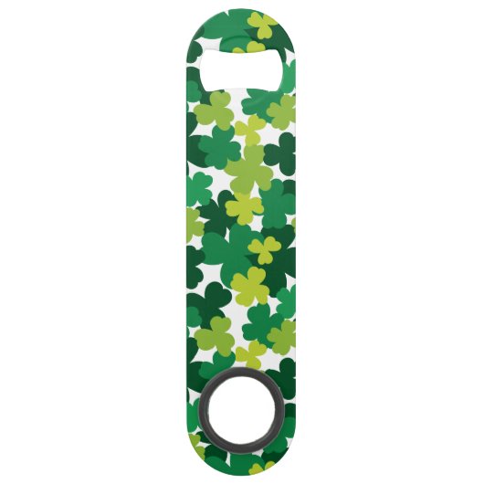 St. Patrick's Day Shamrock Pattern Speed Flessenopener (Achterkant)
