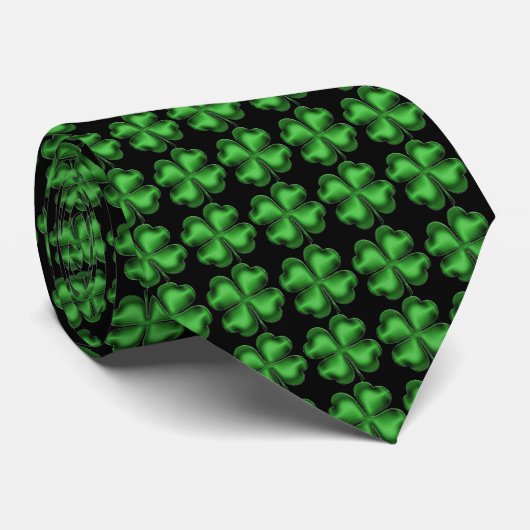 St.Patrick's Day Shamrock Pattern Stropdas (Opgerold)