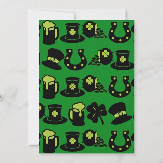 St. Patricks Day Shamrock Pot of Gold Green Beer Kaart (Achterkant)