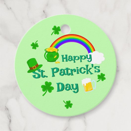 St. Patrick's Day Shamrock Pot van Gouden Keltisch Bedankjes Labels (Voorkant)