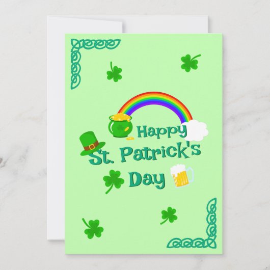 St. Patrick's Day Shamrock Pot van Gouden Keltisch Feestdagenkaart (Voorkant)