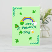 St. Patrick's Day Shamrock Pot van Gouden Keltisch Feestdagenkaart (Staand voorkant)