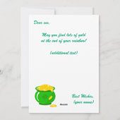 St. Patrick's Day Shamrock Pot van Gouden Keltisch Feestdagenkaart (Achterkant)