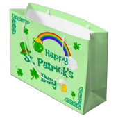 St. Patrick's Day Shamrock Pot van Gouden Keltisch Groot Cadeauzakje (Achterkant Gekanteld)