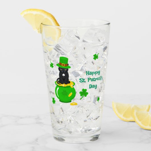 St. Patrick's Day Shamrock Pot van Gouden Zwarte K Glas (Voorkant ijs)