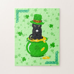 St. Patrick's Day Shamrock Pot van Gouden Zwarte K Legpuzzel