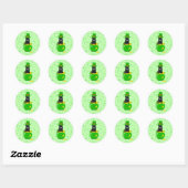 St. Patrick's Day Shamrock Pot van Gouden Zwarte K Ronde Sticker (Vel)