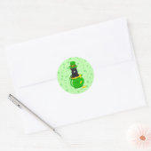 St. Patrick's Day Shamrock Pot van Gouden Zwarte K Ronde Sticker (Envelop)