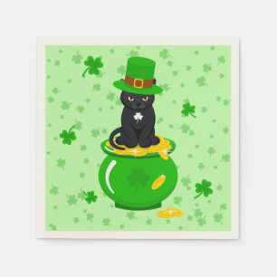 St. Patrick's Day Shamrock Pot van Gouden Zwarte K Servet