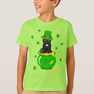 St. Patrick's Day Shamrock Pot van Gouden Zwarte K T-shirt