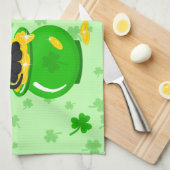 St. Patrick's Day Shamrock Pot van Gouden Zwarte K Theedoek (Quarter Fold)