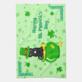 St. Patrick's Day Shamrock Pot van Gouden Zwarte K Theedoek (Verticaal)