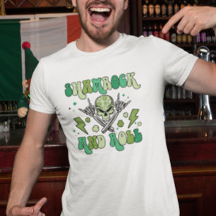 St. Patrick's Day Shamrock Rock Roll Klaver T-shirt