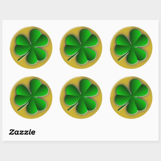 St Patricks Day Shamrock ronde Stickers (Vel)