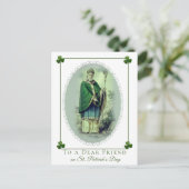 St. Patrick's Day  shamrock rood hart Briefkaart (Staand voorkant)