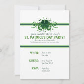 St. Patrick's Day Shamrock Swirls Invitation Kaart (Achterkant)