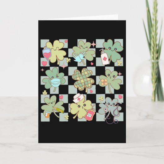 St Patricks Day Shamrock-verpleegster Saint Paddys Kaart (Voorkant)