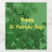 St. Patrick's Day Shamrock . Wijn Etiket (Enkel label)