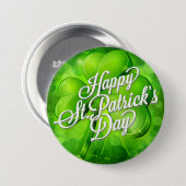 St. Patrick's Day - Shamrock & Word Art Ronde Button 7,6 Cm (Voorkant /achterkant)