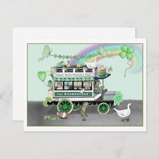 St. Patrick's Day Shamrocker Omnibus Post Kaart (Voorkant / Achterkant)