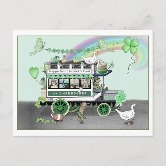 St. Patrick's Day Shamrocker Omnibus Post Kaart (Voorkant)
