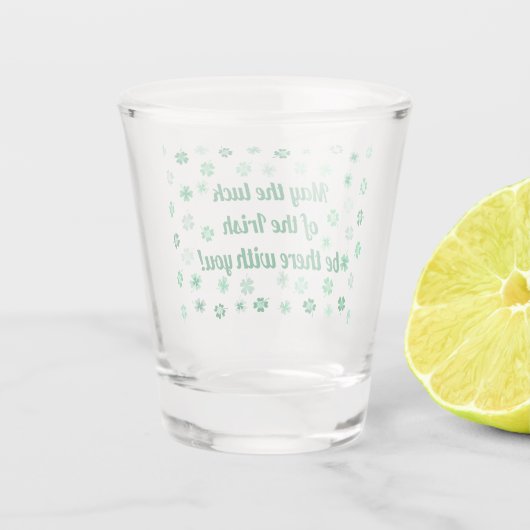 St Patrick's Day - Shamrocks 4-bladige klavers Shot Glas (Achterkant)