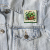 St Patrick's Day Shamrocks Button (In situ)