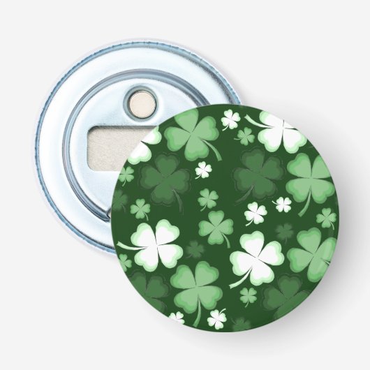 St. Patrick's Day Shamrocks Button Flesopener (Voorkant)
