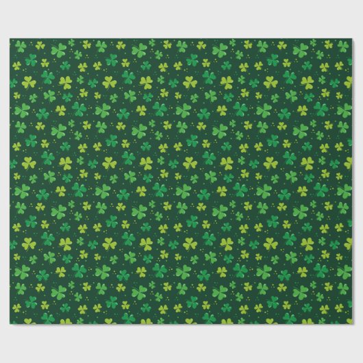 St. Patrick's Day Shamrocks Cadeaupapier (Vlak)