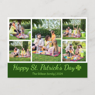 St. Patrick's day Shamrocks familie foto Collage Feestdagenkaart