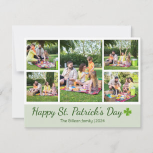 St. Patrick's day Shamrocks familie foto Collage Feestdagenkaart