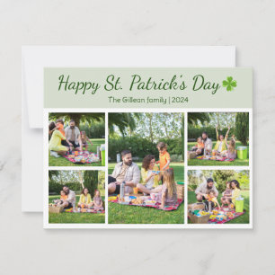 St. Patrick's day Shamrocks familie foto Collage Feestdagenkaart