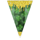 St. Patrick's Day Shamrocks Glitter Gold Drips Vlaggetjes (Tweede vlag)