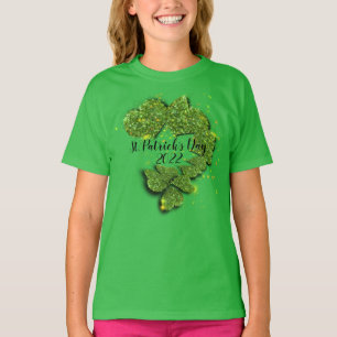 St. Patrick's Day Shamrocks mousserende harten T-shirt