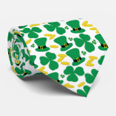 St. Patrick's Day Shamrocks Munten en Pet Patroon Stropdas (Opgerold)