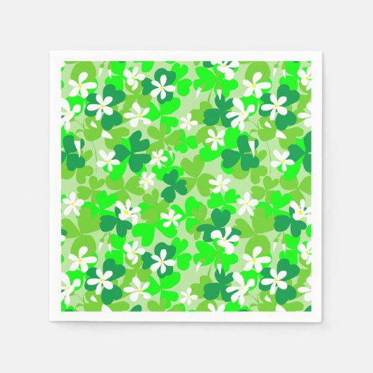 St Patrick's Day Shamrocks Pattern Servetten (Voorkant)