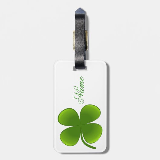 St Patrick's Day Shamrocks Thunder_Cove Bagagelabel (Achterkant verticaal)