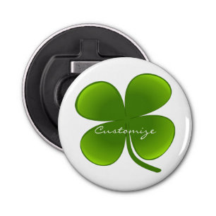 St Patrick's Day Shamrocks Thunder_Cove Button Flesopener