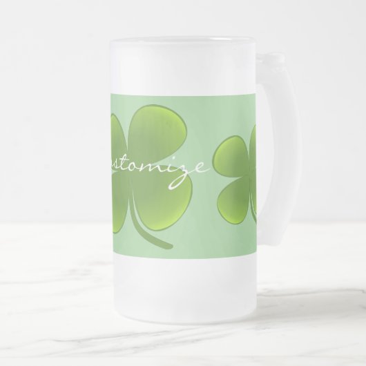 St Patrick's Day Shamrocks Thunder_Cove Matglas Bierpul (Voorkant rechts)