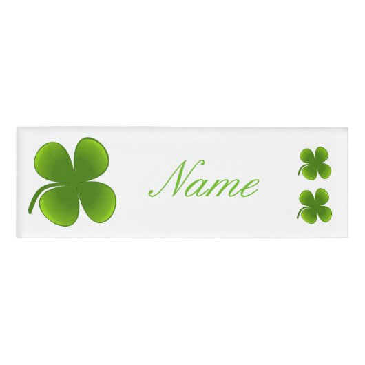 St Patrick's Day Shamrocks Thunder_Cove Naambadge (Voorkant)