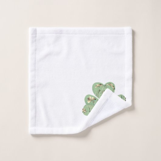 St. Patrick's Day Shamrocks White Grey Green Bad Handdoek (Wasdoekje)