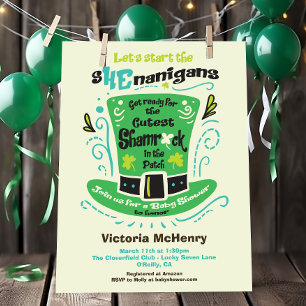 St. Patrick's Day Shenanigans Baby shower Invitati Kaart