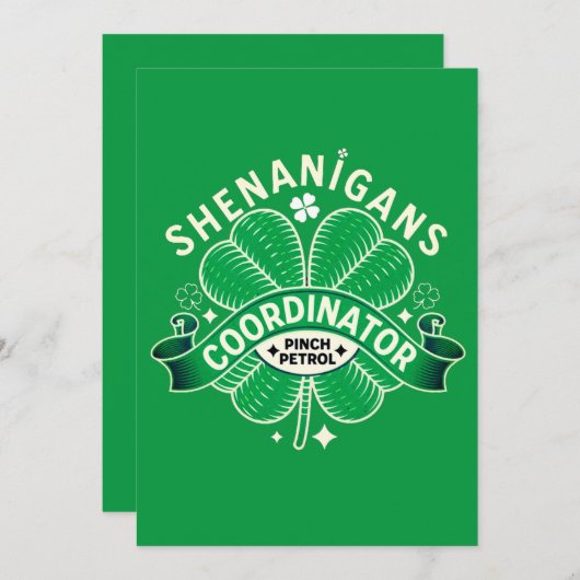 St Patricks Day - Shenanigans Coordinator Kaart (Voorkant / Achterkant)