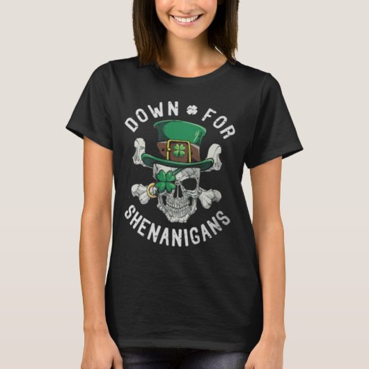 St Patrick's Day Shenanigans Funny Irish Pirate T-shirt (Voorkant)