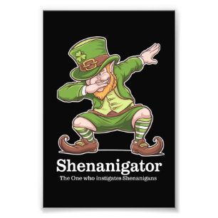 St Patricks Day Shenanigator Dabbing Kabouter Foto Afdruk