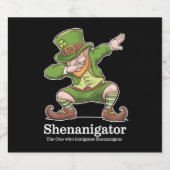 St Patricks Day Shenanigator Dabbing Leprechaun Bier Etiket (Enkel label)