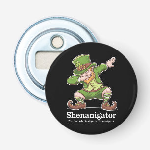St Patricks Day Shenanigator Dabbing Leprechaun Button Flesopener
