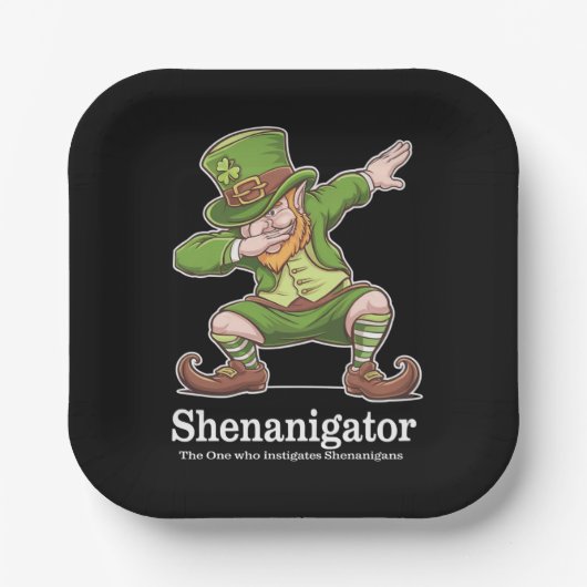 St Patricks Day Shenanigator Dabbing Leprechaun Papieren Bordje (Voorkant)