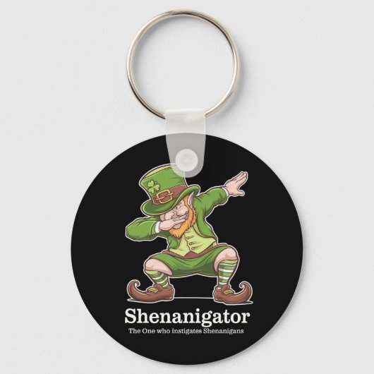 St Patricks Day Shenanigator Dabbing Leprechaun Sleutelhanger (Voorkant)
