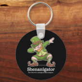 St Patricks Day Shenanigator Dabbing Leprechaun Sleutelhanger (Voorkant)